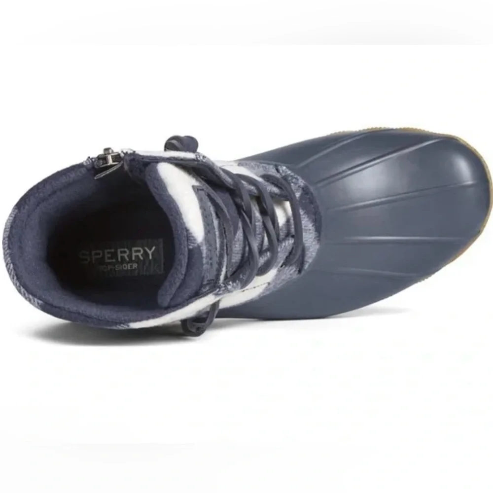 Sperry Women’s Saltwater Buffalo Check Duck Boot 7.5 NWOT